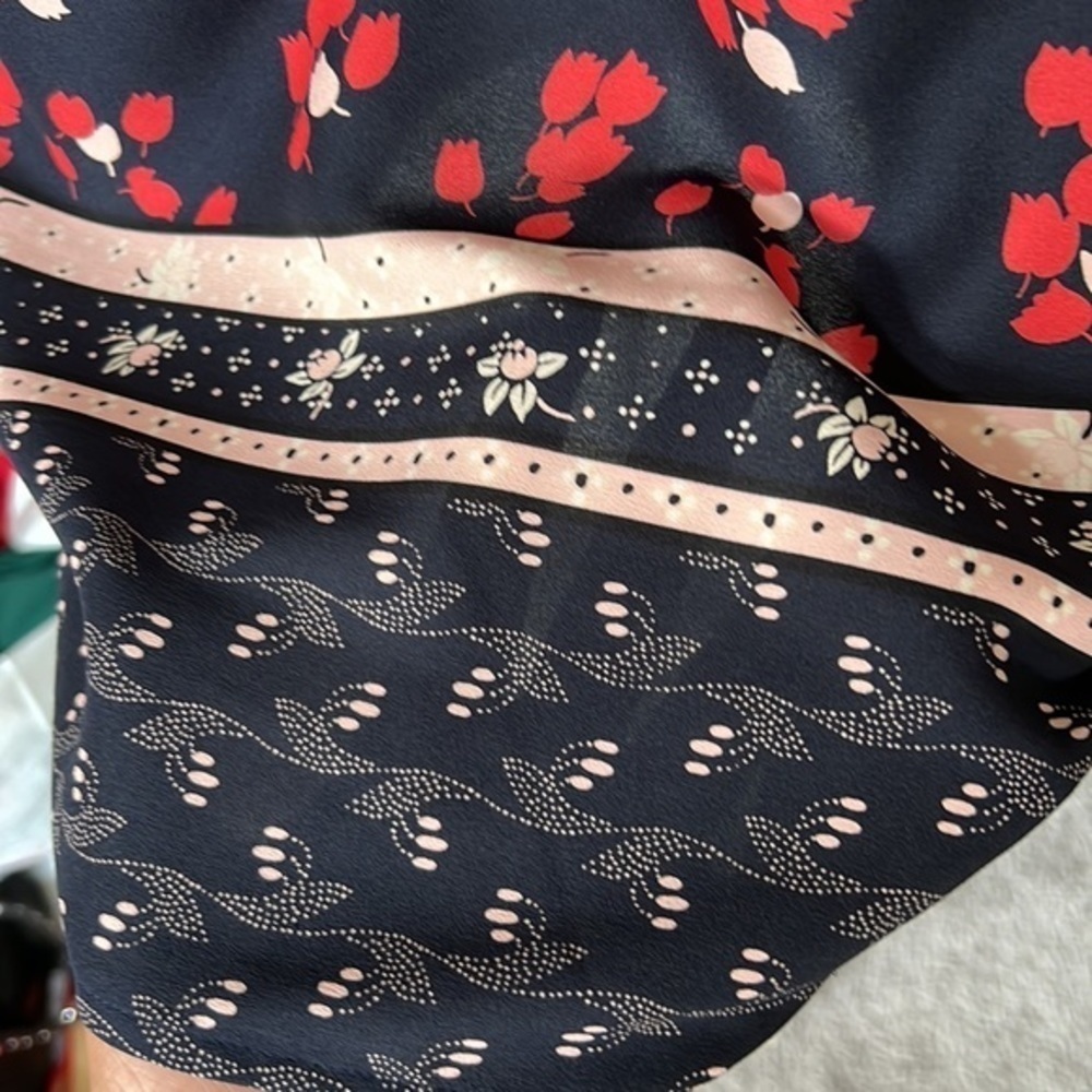 NWOT Loft‎ navy blue pink floral dress - Picture 2 of 4